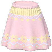 Snowflake-Trim Woolen Mini Skirt
