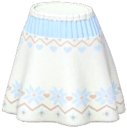 Snowflake-Trim Woolen Mini Skirt