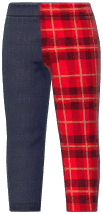 Half Plaid Pencil Pants