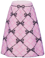 Bow Plaid Long Skirt