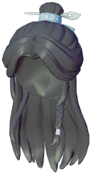 Flowing Ribbon Half-Up Long Hair
