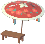 Spring Festival Long Bench w/ Parasol