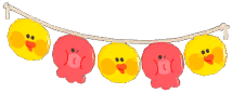 Yellow Duck & Octopus Pennant Banner