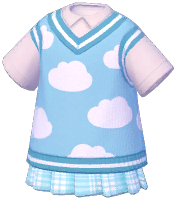 Large T-Shirt w/ Pleated Skirt