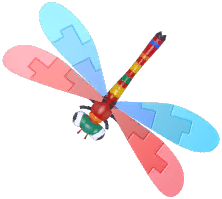 Colorful Brick Large Red Damselfly