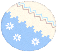 Snowflake-Trim Multicolor Round Rug