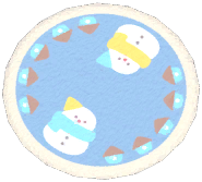 Snowman Village Round Rug