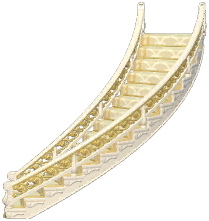 Manor Long Right-Curved Stairs