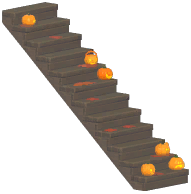 Long Decaying Wooden Stairs