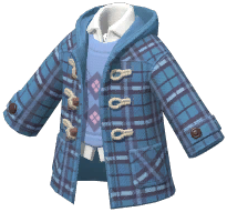 Plaid Horn Button Coat