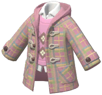 Plaid Horn Button Coat