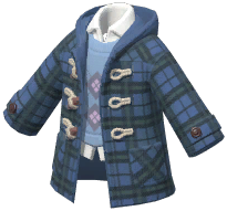 Plaid Horn Button Coat