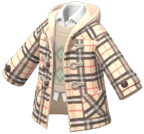 Plaid Horn Button Coat