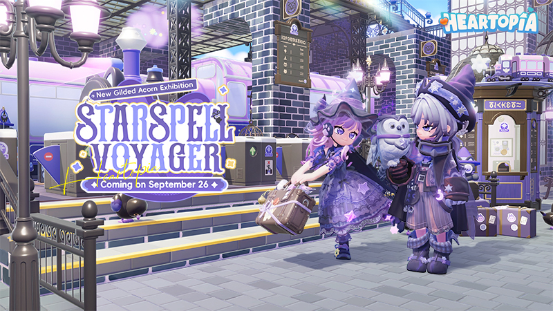 Official Starspell Voyager announcement with Cat Witch and Owl Messenger at the station, coming September 26