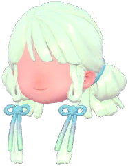 Side-Parted Bow Twin Buns