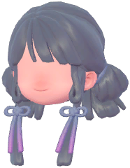 Side-Parted Bow Twin Buns
